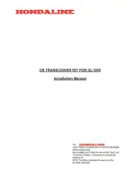 Preview for 1 page of Hondaline CB TRANSCEIVER KIT Installation Manual