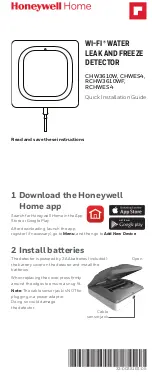 Предварительный просмотр 1 страницы Honeywell Home CHW3610W Installation Manual