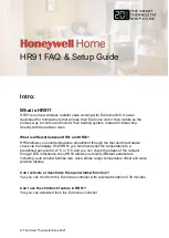 Preview for 1 page of Honeywell Home HR91 Faq & Setup Manual