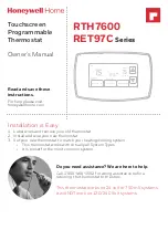 Honeywell Home RTH7600 User Manual preview