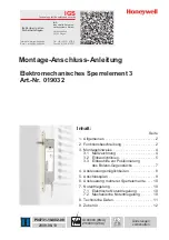 Preview for 1 page of Honeywell 019032 Mounting And Connection Instructions