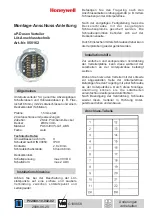 Preview for 1 page of Honeywell 050162 Mounting And Connection Instructions