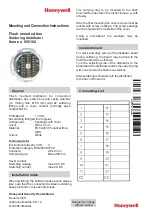 Preview for 2 page of Honeywell 050162 Mounting And Connection Instructions