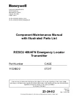 Preview for 2 page of Honeywell 1152682-2 Component Maintenance Manual With Illustrated Parts List