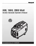 Preview for 1 page of Honeywell 1600 Watt Operator'S Manual