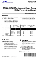 Preview for 1 page of Honeywell 208414 Installation Instructions Manual