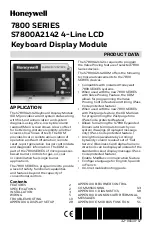 Preview for 1 page of Honeywell 7800 SERIES Product Data