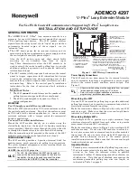 Preview for 1 page of Honeywell ADEMCO 4297 Installation And Setup Manual