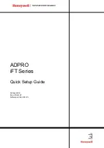 Honeywell ADPRO iFT Series Quick Setup Manual preview