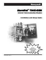 Preview for 1 page of Honeywell AlarmNet 7845i-GSM Installation And Setup Manual