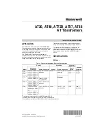 Preview for 1 page of Honeywell AT Series Installation Instructions Manual