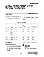 Предварительный просмотр 1 страницы Honeywell AT120A Installation Instructions