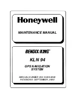 Preview for 1 page of Honeywell bendis king KLN 94 Maintenance Manual