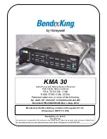 Honeywell Bendix/King KMA 30 Manual preview