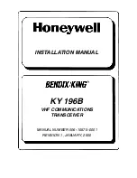 Предварительный просмотр 1 страницы Honeywell Bendix/King KY 196B Installation Manual