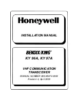 Preview for 1 page of Honeywell BENDIX/KING KY 96A Installation Manual