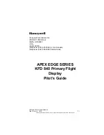 Preview for 3 page of Honeywell BENDIXKing APEX EDGE Series Pilot'S Manual