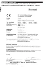 Предварительный просмотр 10 страницы Honeywell BK-G1.6A Operating Instructions Manual