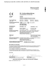 Предварительный просмотр 11 страницы Honeywell BK-G1.6A Operating Instructions Manual