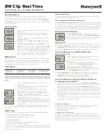 Preview for 3 page of Honeywell BW Clip Real Time Quick Reference Manual