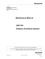 Preview for 1 page of Honeywell CAS-100 Maintenance Manual