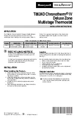 Honeywell CHRONOTERM IV T8624D Installation Instructions Manual preview