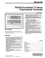 Preview for 1 page of Honeywell CHRONOTHERM IV DELUXE T8624D Product Data