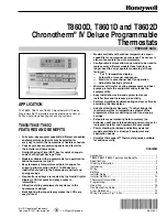 Honeywell Chronotherm IV T8600D Product Data preview