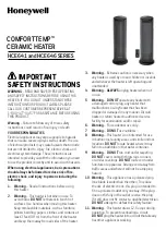 Honeywell COMFORT TEMP HCE641 Series Operating And Safety Instructions Manual preview