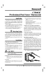 Honeywell CT8602C Installation Manual предпросмотр