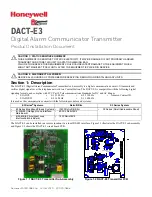 Предварительный просмотр 1 страницы Honeywell DACT-E3 Product Installation Document