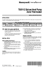 Preview for 1 page of Honeywell DELUXEHEATPUMP T8511G Installation Instructions Manual