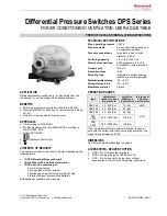 Предварительный просмотр 1 страницы Honeywell DPS 200 Product Data And Installation Instructions