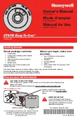 Honeywell Easy-To-See CT87N Owner'S Manual preview