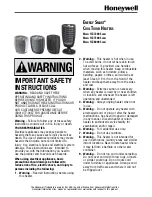 Honeywell Energy Smart HZ-7200 Series Important Safety Instructions Manual preview