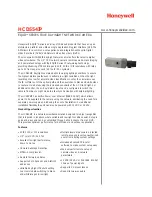 Preview for 1 page of Honeywell EQUIP HCD554IP Specifications