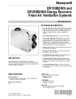 Preview for 1 page of Honeywell ER150B2006 Specification Data