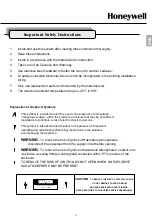 Preview for 3 page of Honeywell EXWJ400-10 Installation&Operation Manual Book