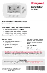 Preview for 1 page of Honeywell FocusPRO TH6110D Installation Manual