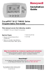 Honeywell FocusPRO TH6320WF Wi-Fi Series Installation Manual предпросмотр