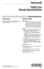 Preview for 1 page of Honeywell G Installation Instructions Manual