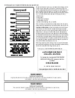 Предварительный просмотр 2 страницы Honeywell G0062610 Owner'S Manual
