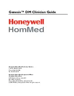 Preview for 1 page of Honeywell GENESIS DM Clinicians Manual