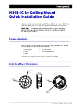 Honeywell H34S-IC Quick Installation Manual предпросмотр