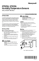 Honeywell H7625A Installation Instructions Manual preview