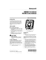 Honeywell H8908B Humidistat Installation Instructions Manual preview