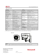 Предварительный просмотр 2 страницы Honeywell HB273 Specification