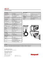 Предварительный просмотр 2 страницы Honeywell HB73SPX Specifications