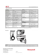 Предварительный просмотр 2 страницы Honeywell HB75 Specifications