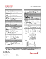 Предварительный просмотр 2 страницы Honeywell HCC474M Specifications